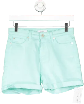 7 For All Mankind Green Mid Roll Shorts W24