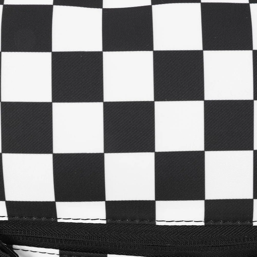 Checkered Sling Bag for Women, Checkered Crossbody Bags Small Chest Bag Trendy Waist Bag Fanny Packs for Men and Women (BLACK)
