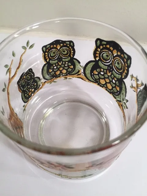 Classic 1970's Retro Owl Short Glasses (Set of 7)