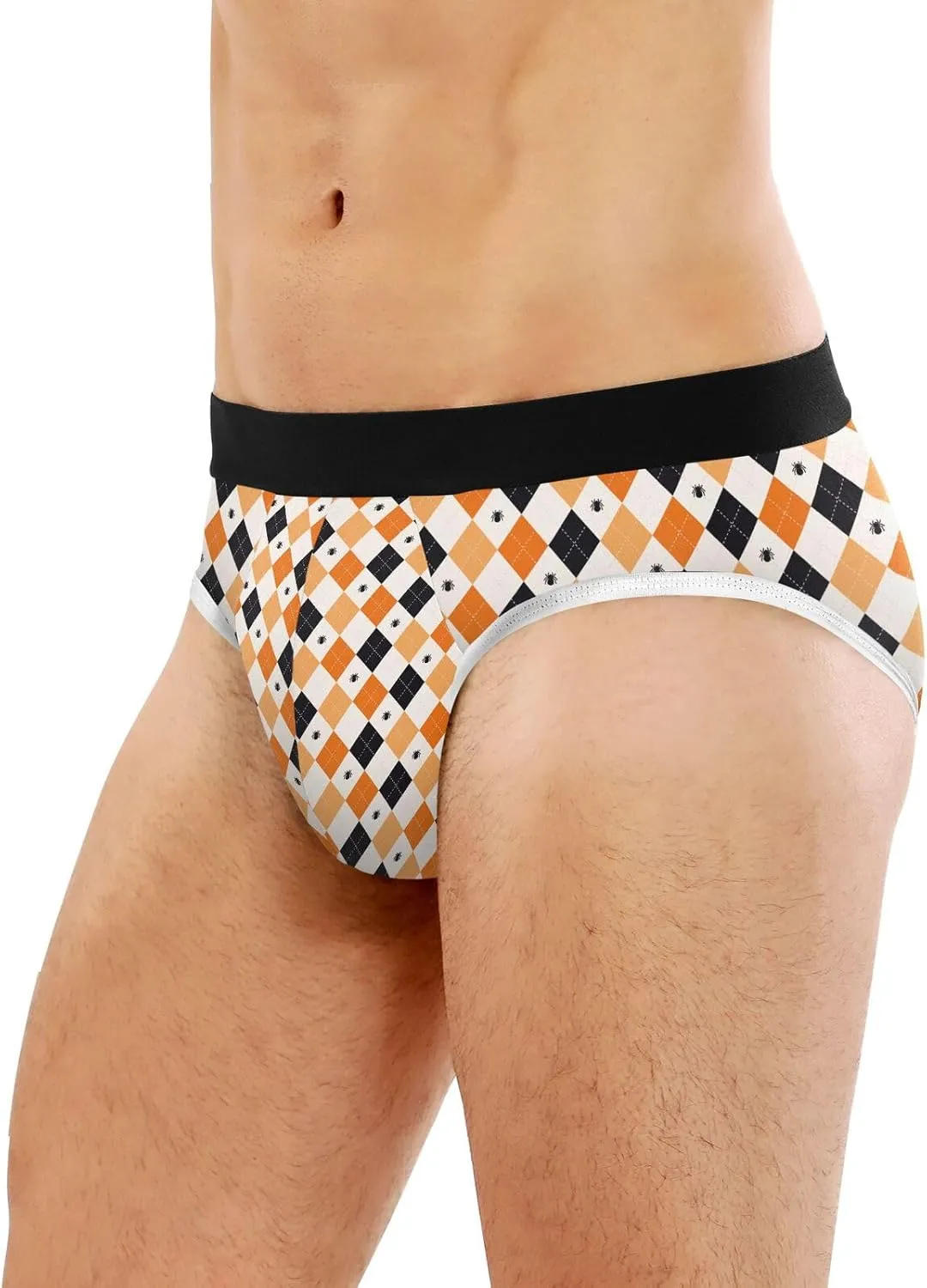 Classic Men's Briefs Underwear Buffalo Plaid Spider Checkered Breathable and Soft Comfort Triangle Underwear S-3XL