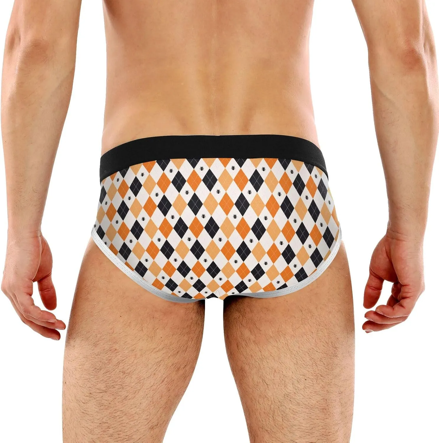 Classic Men's Briefs Underwear Buffalo Plaid Spider Checkered Breathable and Soft Comfort Triangle Underwear S-3XL