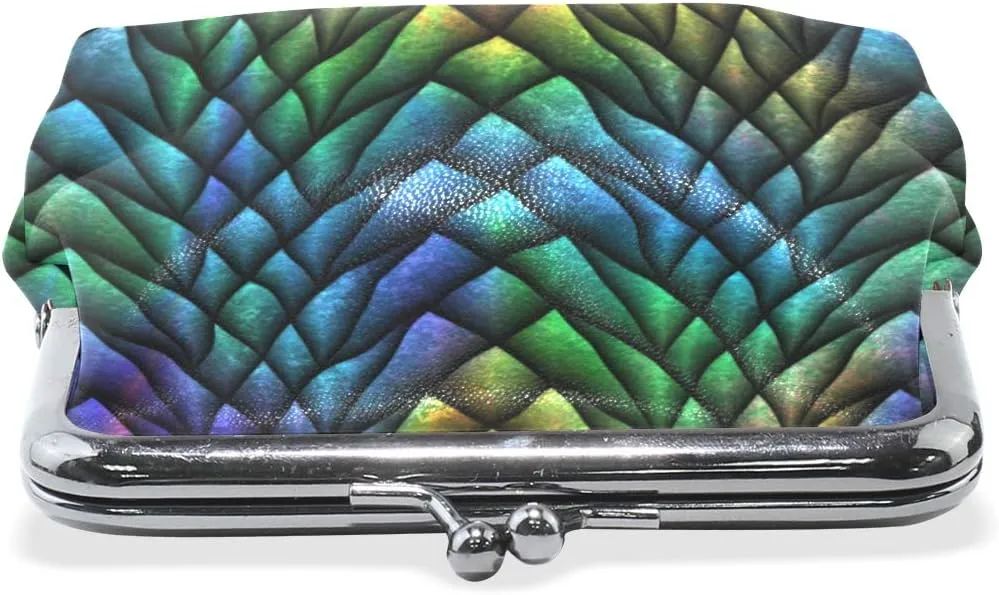 Coin Purse Retro Money Pouch with Kiss-lock Buckle Wallet Bag Card Holder for Women and Girls