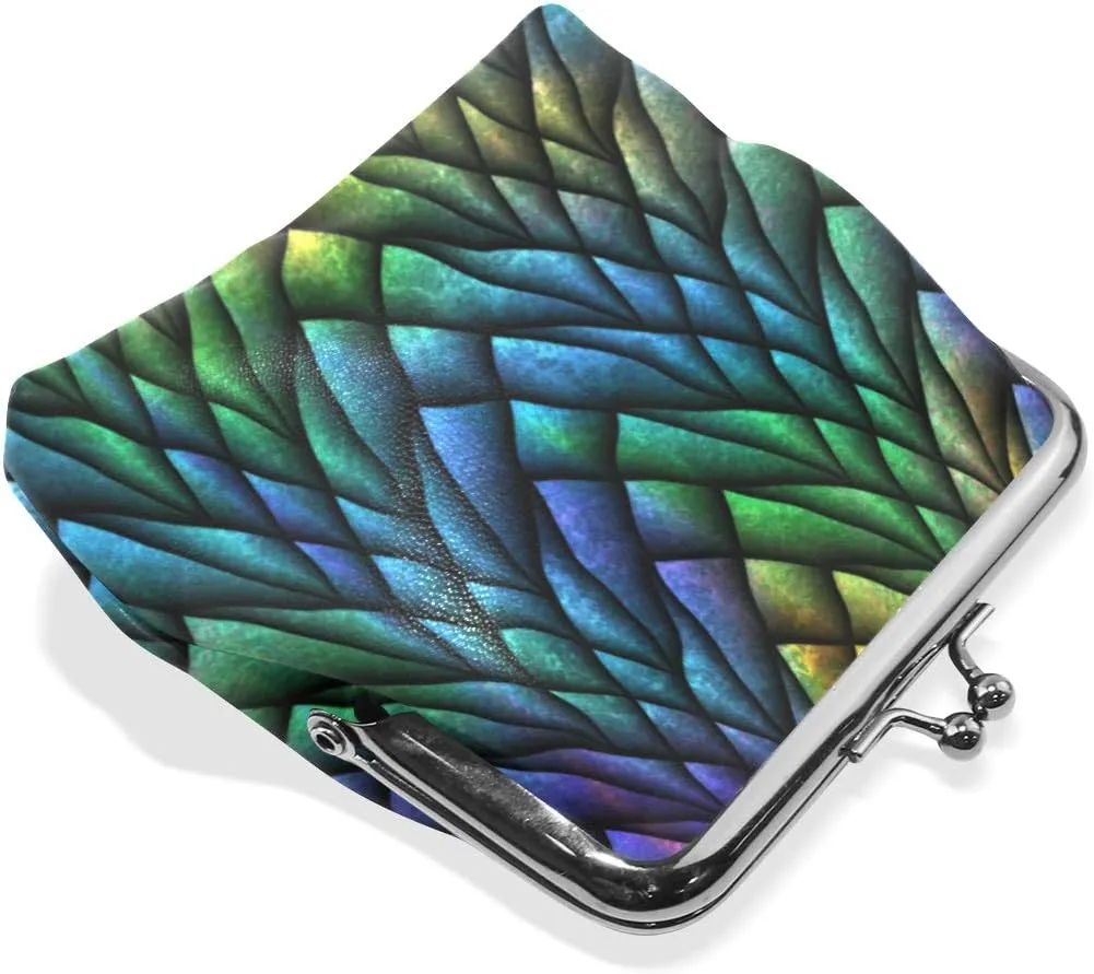 Coin Purse Retro Money Pouch with Kiss-lock Buckle Wallet Bag Card Holder for Women and Girls