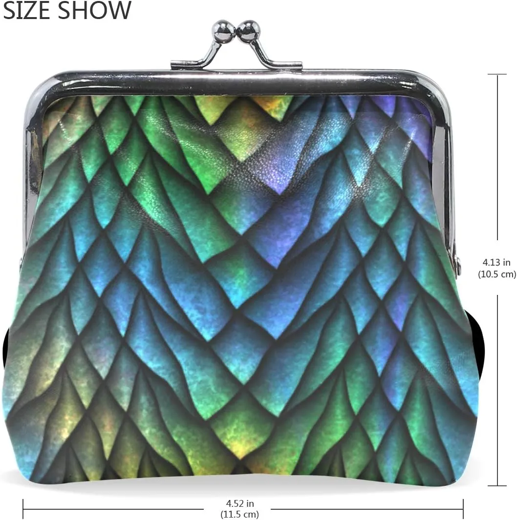 Coin Purse Retro Money Pouch with Kiss-lock Buckle Wallet Bag Card Holder for Women and Girls