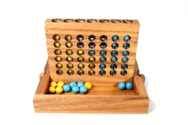 Connect 4 Wooden Travel Game Large