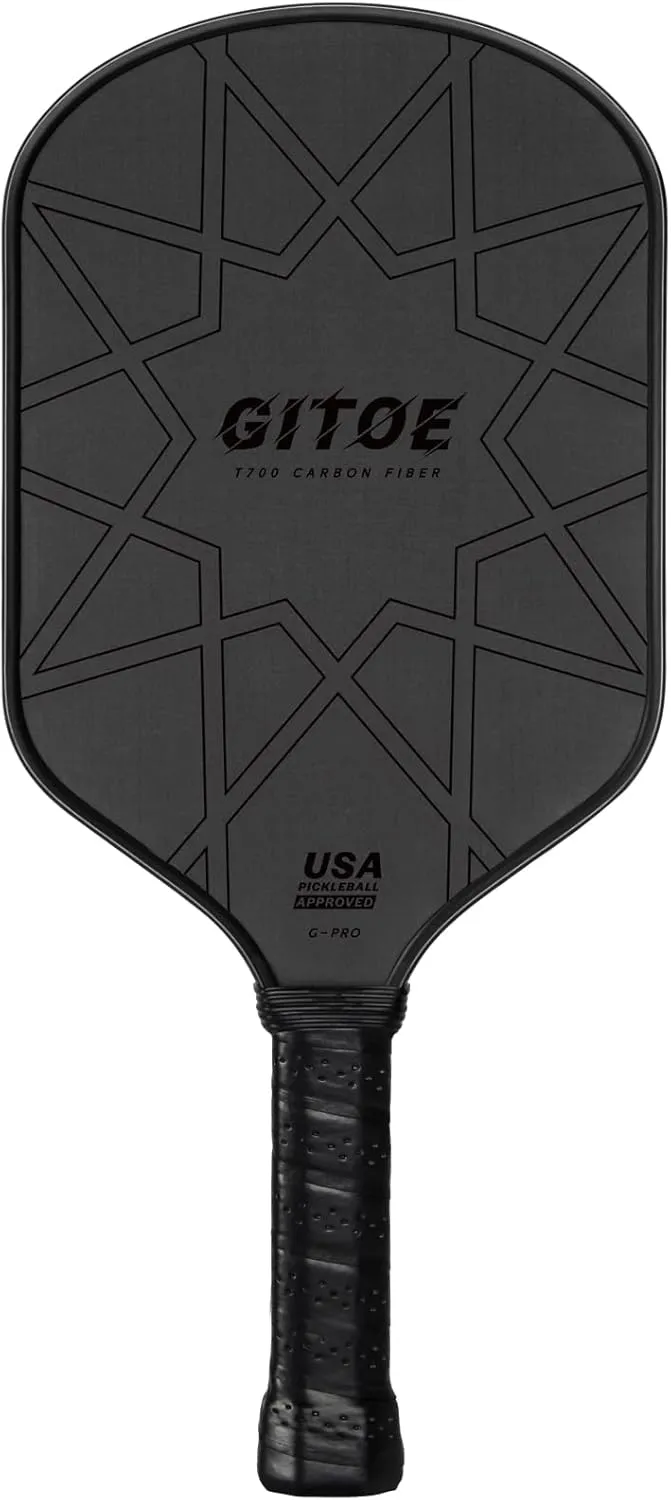 G-Pro Pickleball Paddle  16MM Raw Carbon Fiber T700 Pickleball Paddle with High Spin, Control & Power  2025 USAPA Approved for Professional Players