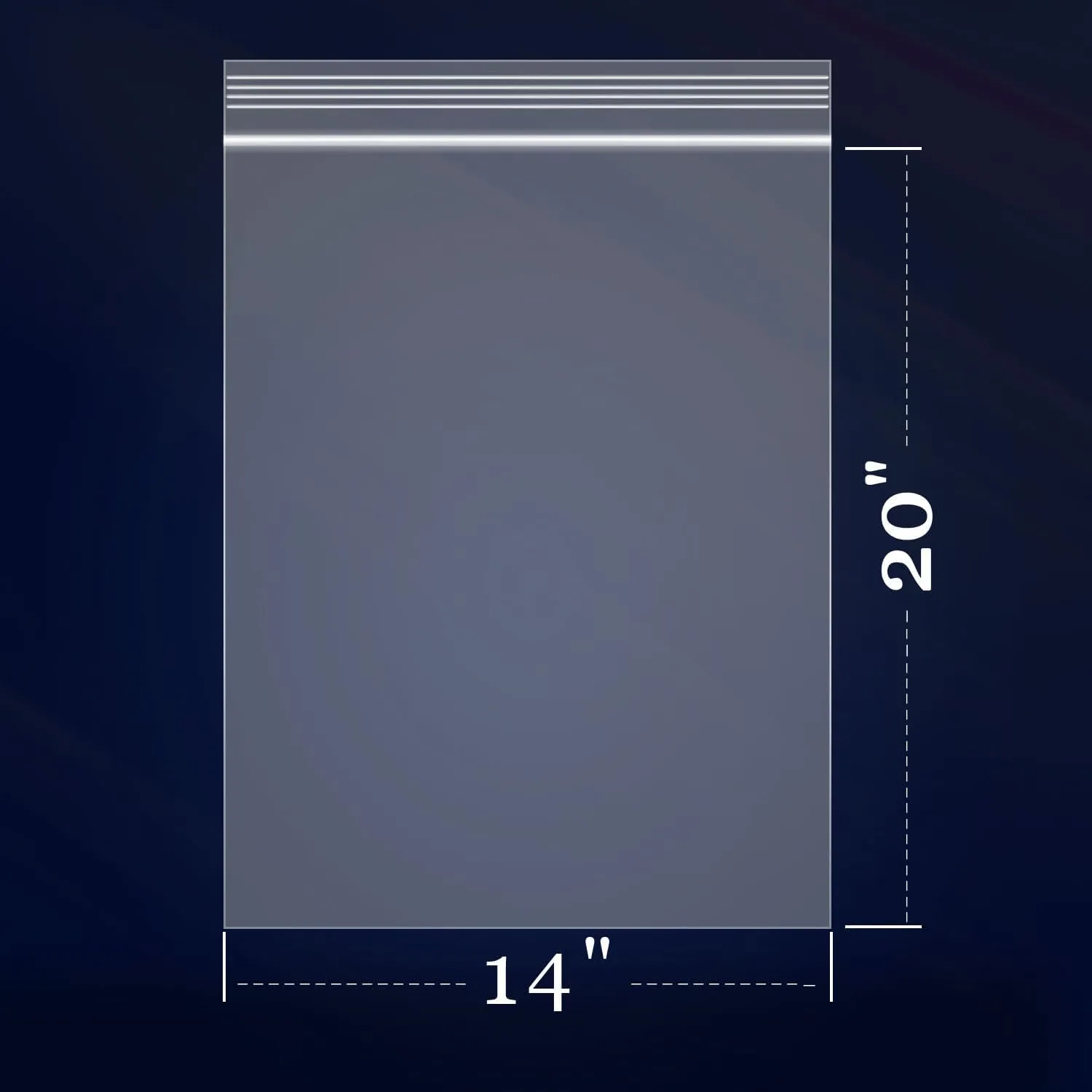 iMailer - 100 Count - 14" x 20" Large Zip Plastic Poly Bags - Clear Reclosable 2 Mil Zipper Bags- 2 Gallon Zip Bags for Clothing, T-Shirts, Pants