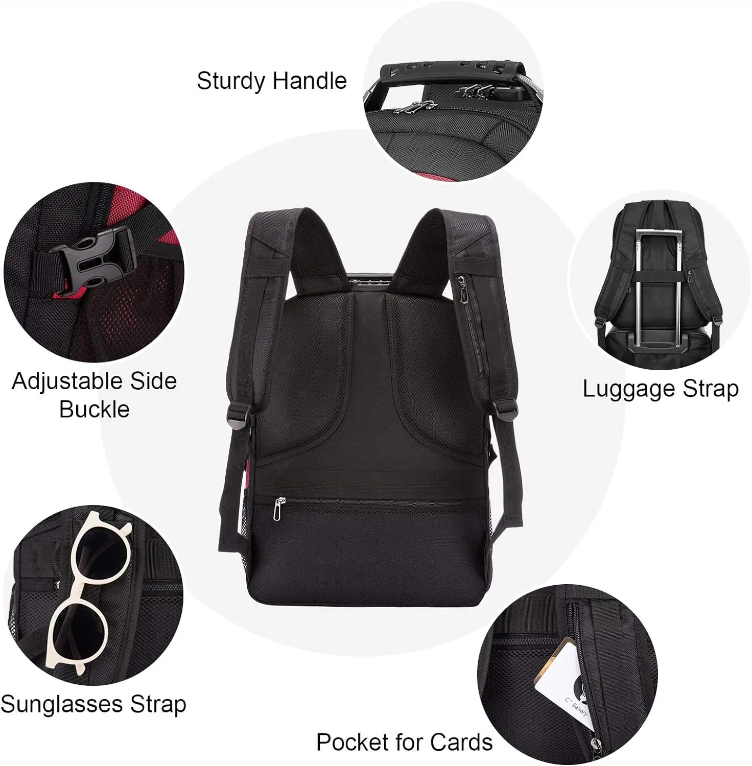 LOVEVOOK Travel Laptop Backpack Waterproof Anti Theft with Lock and USB Charging Port Large Computer Business Backpack for Men Women College (15.6 inch,Red)