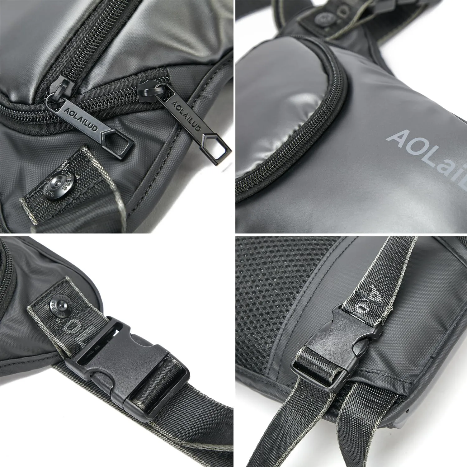 Motorcycle Drop Leg Bag Tactical Waist Pack for Men Women Hip Bum Fanny Belt Pouch Outdoor Travel Hiking Cycling Oxford Thigh Bag Daypack (Black)