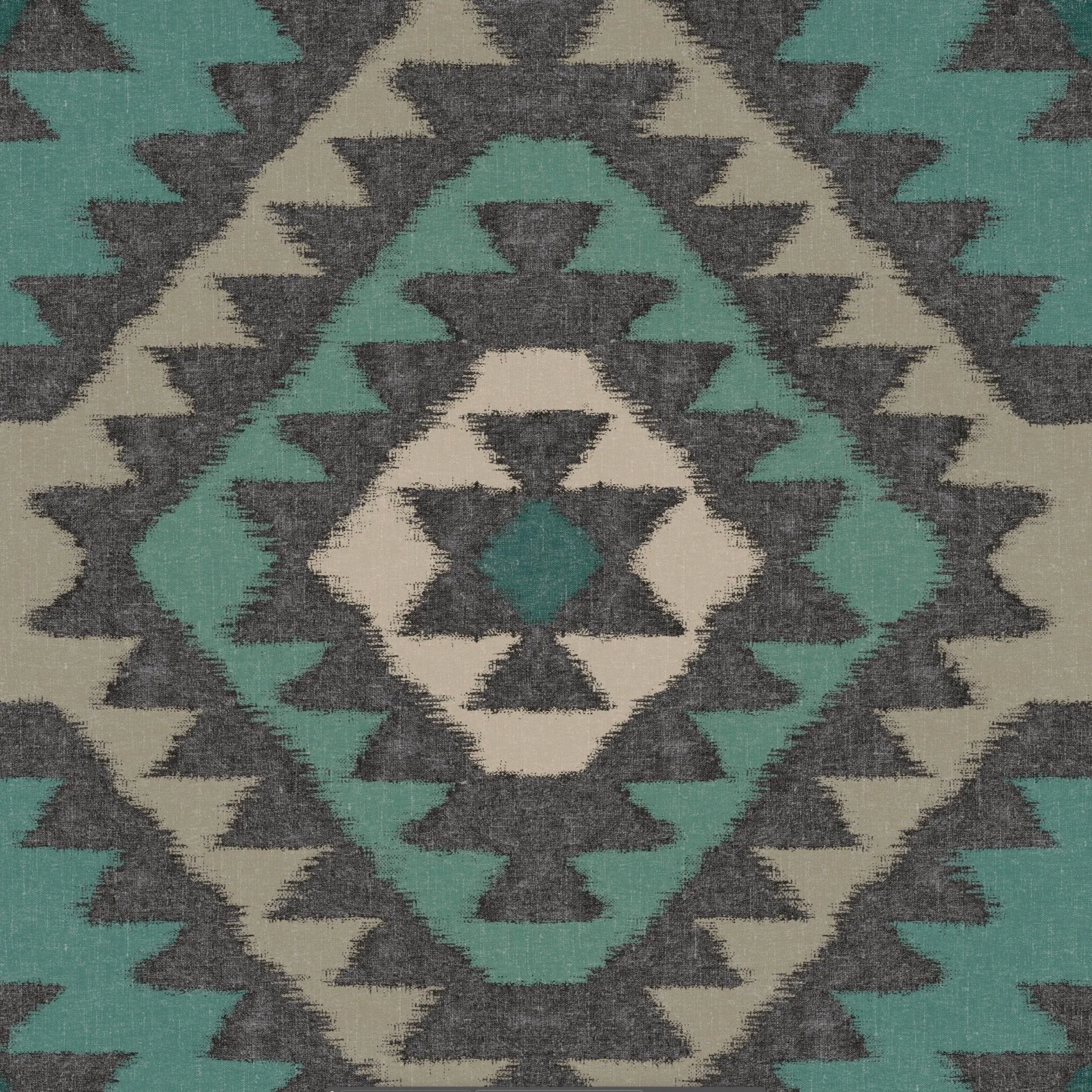 Navajo Wallpaper - Black / Teal