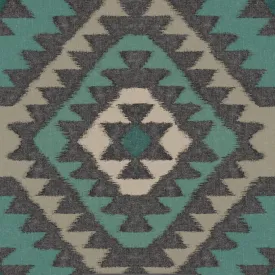 Navajo Wallpaper - Black / Teal