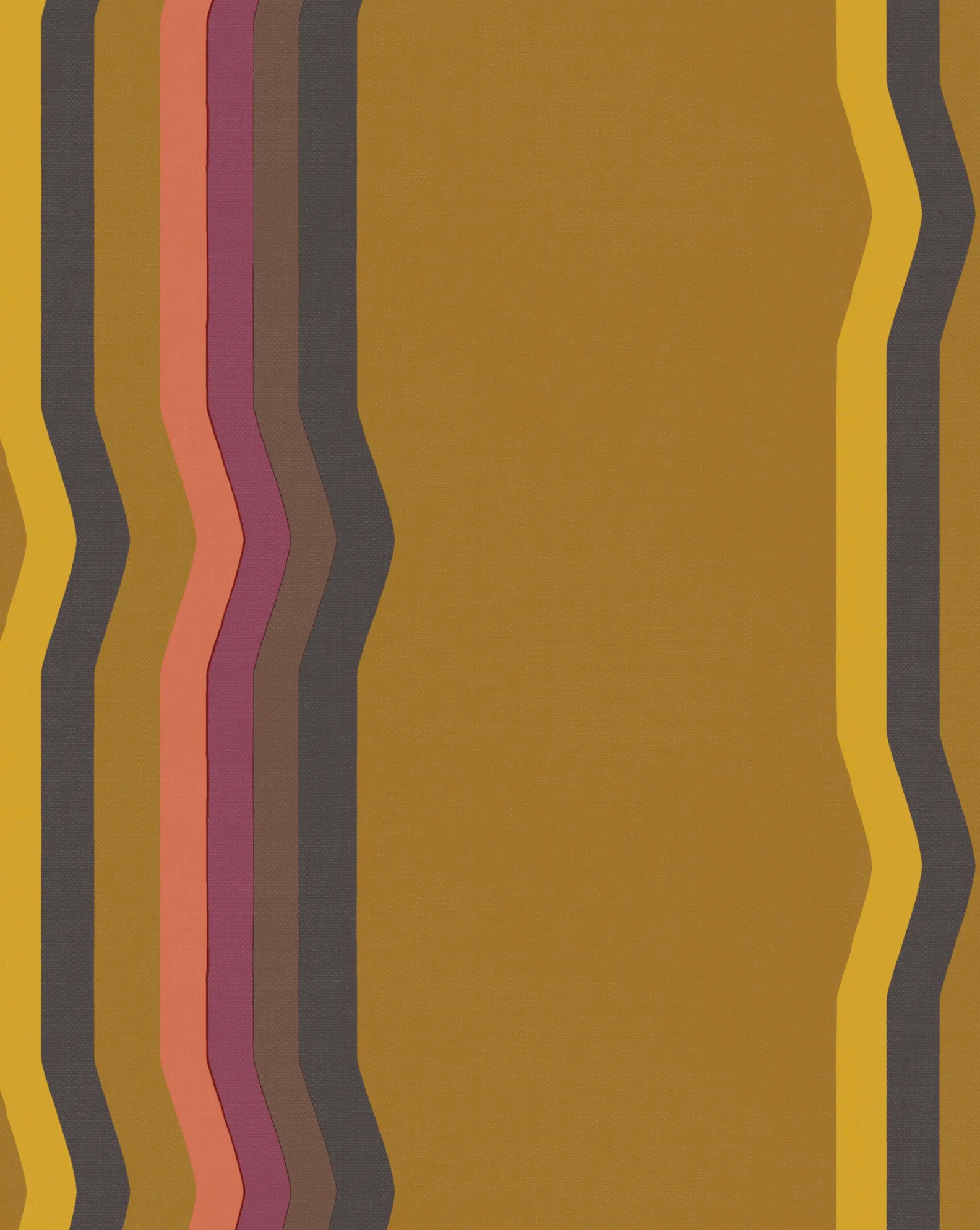 Off - Set Retro Stripe wallpaper - Ochre