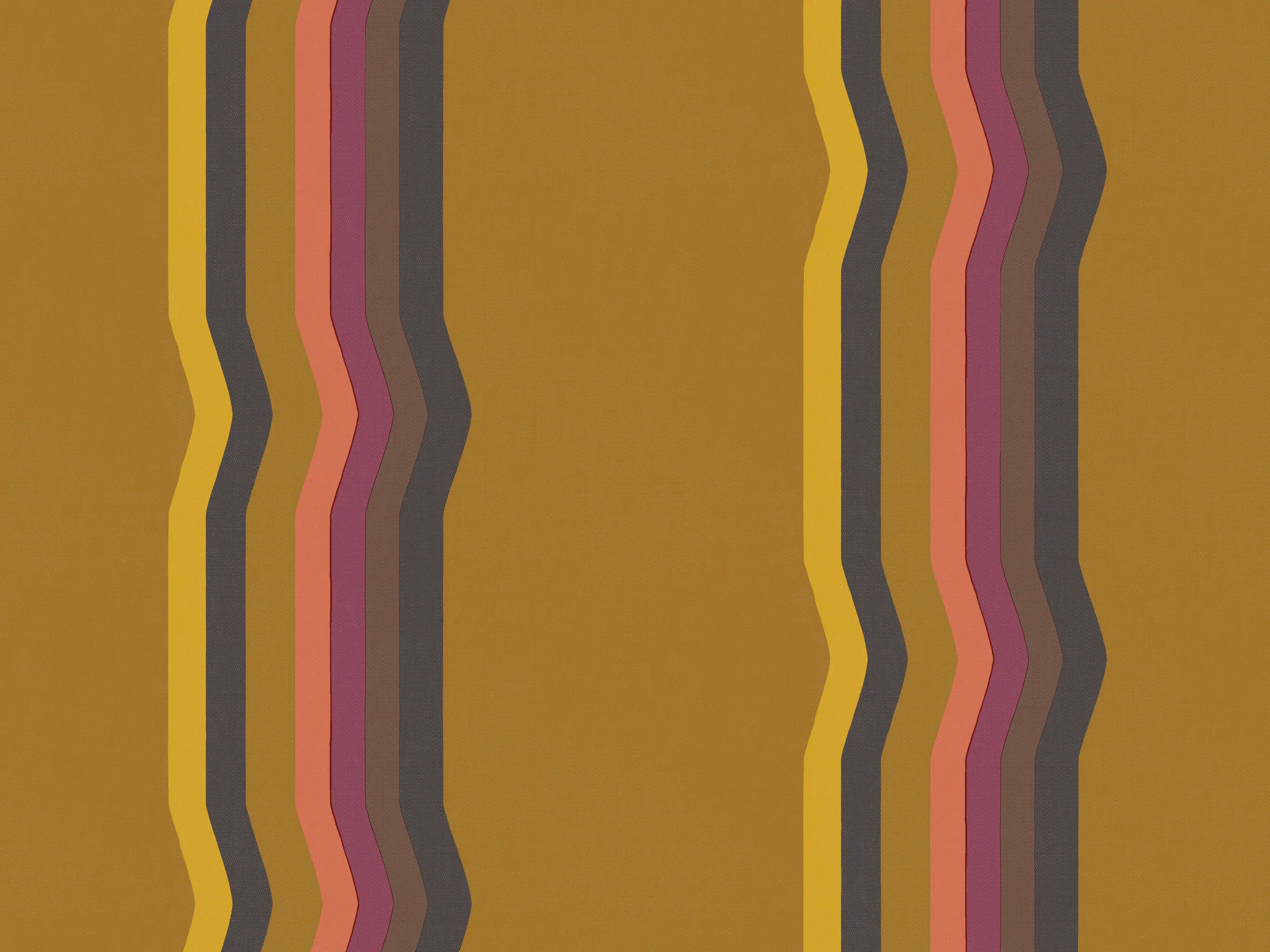 Off - Set Retro Stripe wallpaper - Ochre