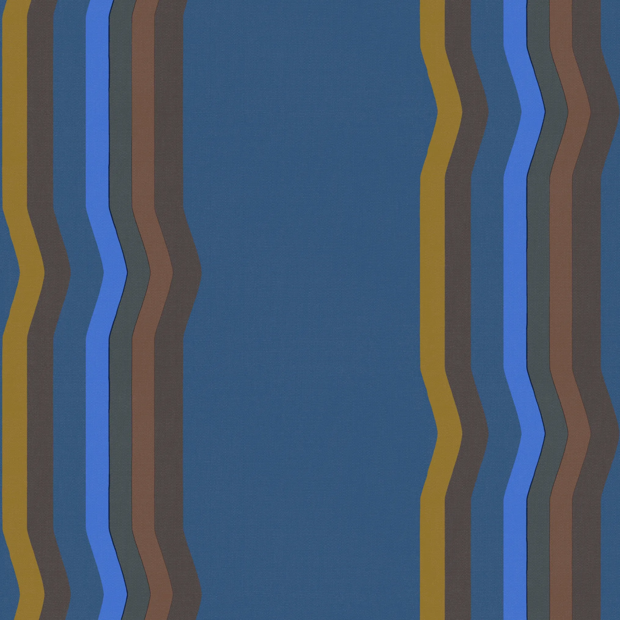 Off - Set Retro Stripe wallpaper - Prussian