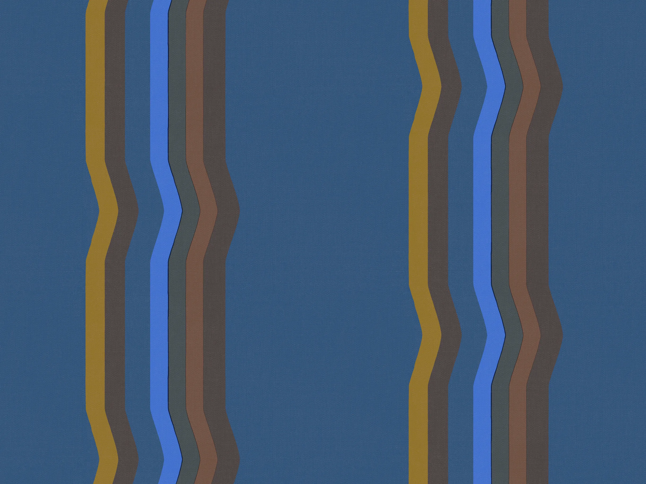 Off - Set Retro Stripe wallpaper - Prussian