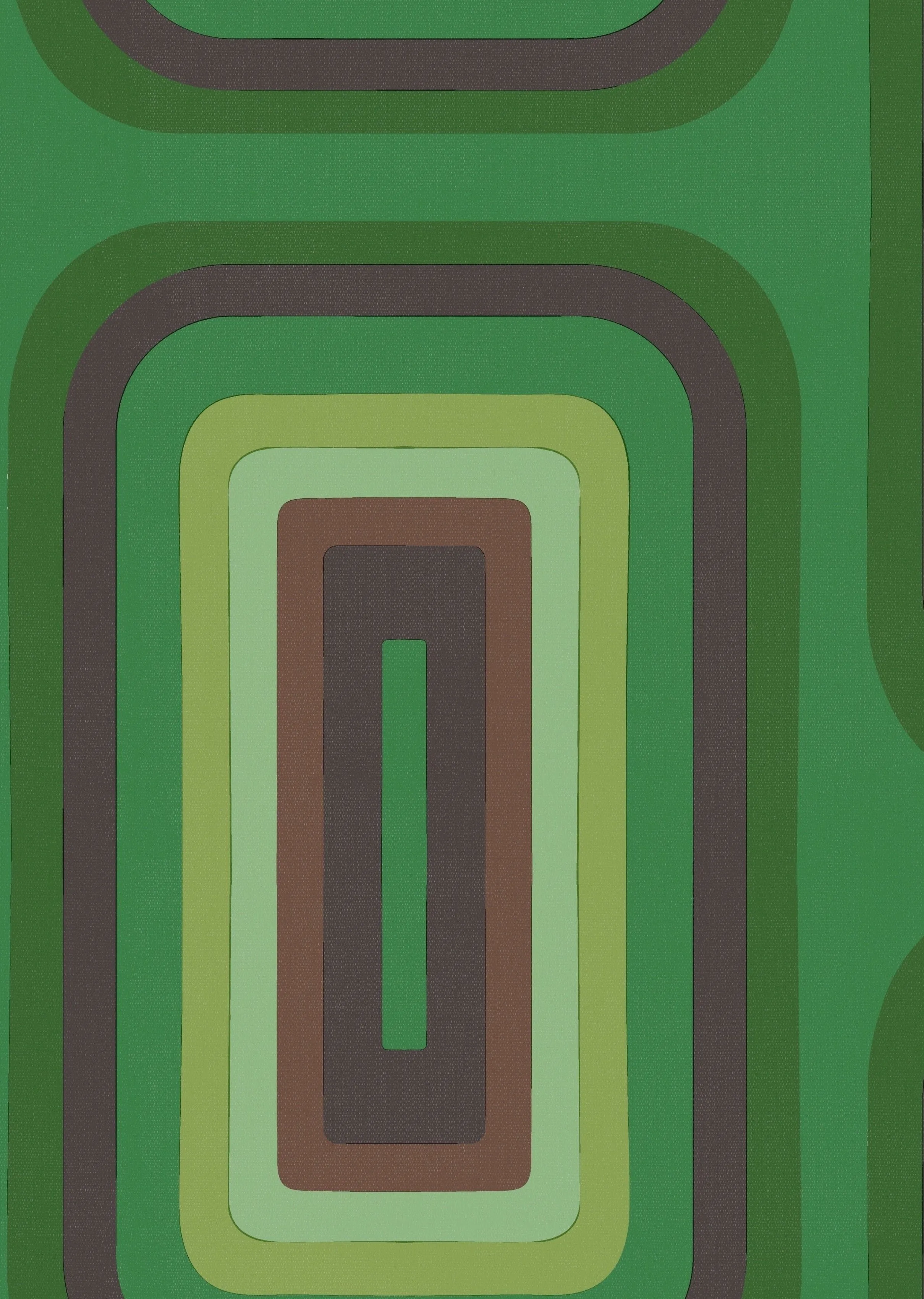 Retro Oblong Geometric wallpaper - Emerald   Brown