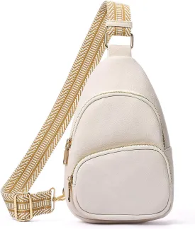 Small Sling Bag for Women, Vegan Leather Crossbody Fanny Packs Chest Bag With Guitar Strap