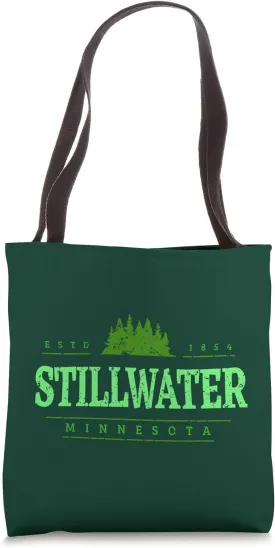 Stillwater Minnesota | Retro Stillwater Minnesota Treeline Tote Bag