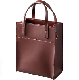 SUNLIGHT LEAVES Vintage Vegan Leather Mini Tote Bag For Women Simple Small Handle Purse Cute Cell Phone Satchel Lady Handbag