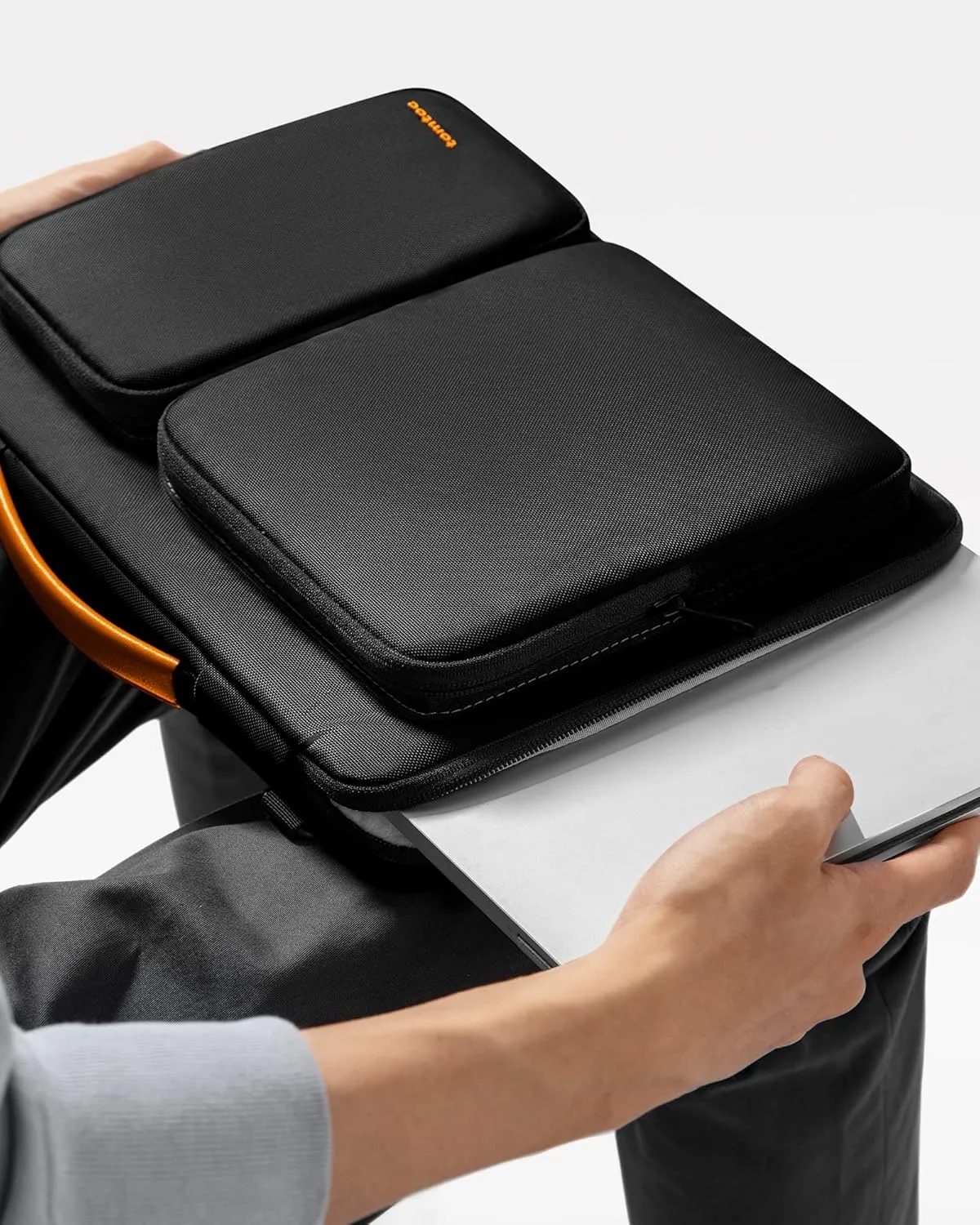 tomtoc 360 Protective Laptop Shoulder Bag for 15.6 Inch Laptop, Fit Acer Aspire 3/5/7, Dell Inspiron/XPS, ASUS ROG/TUF, Lenovo ThinkPad L/E/T/P/V, Waterproof Accessory Case