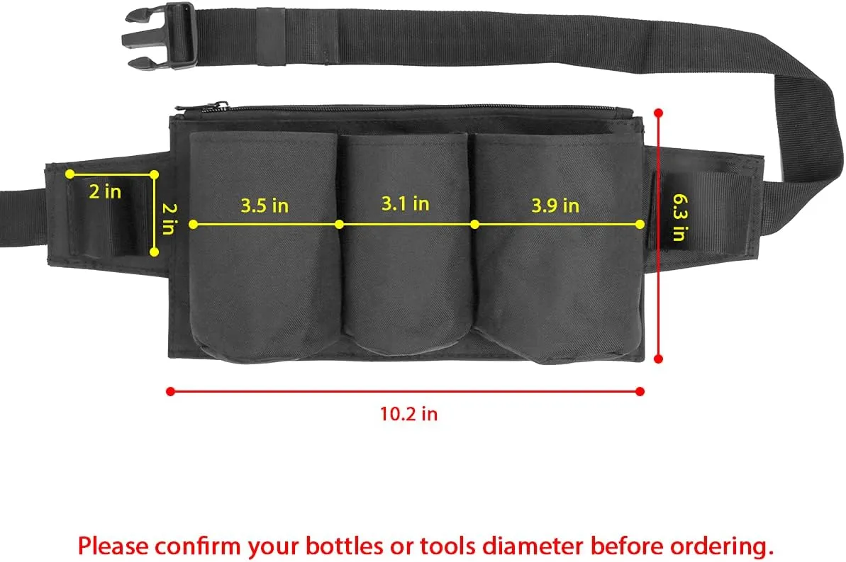 Tool Pouch, Waist Tools Bag Belt, Bottle Holster, Heavy Duty Working Tool Apron for Janitorial, Custodial, Housekeeping, Cleaning