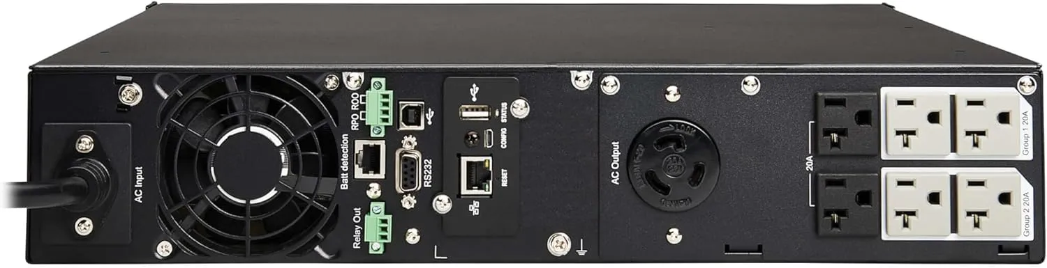 Tripp Lite Eaton Series 2200VA Smart UPS Back Up, Sine Wave, 120V, 1950W, 7 Outlets, 2U Rackmount or Tower, Network Card Installed, LCD, USB, DB9, 3-Year Warranty & $250,000 Insurance (SMART2200RM2UN)
