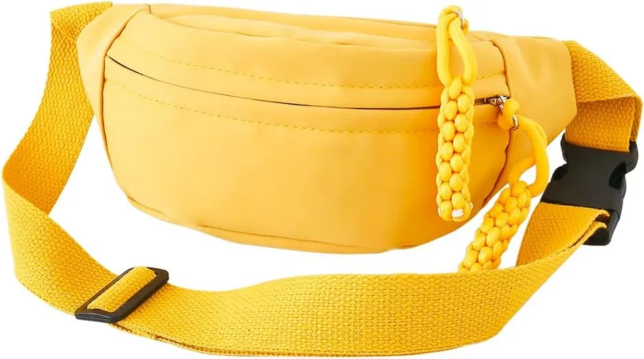Waist Bag for Kids, Cute Fanny Pack for Little Boys Girls, Adjustable Waist Pack Small Chest Crossbody Purse, Fashion Kids Bum Bag Lightweight Chest Bag Princess Mini Bags (Yellow)