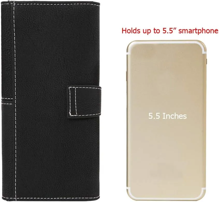 Women's Vegan Leather 17 Card Slots Card Holder Long Big Bifold Wallet