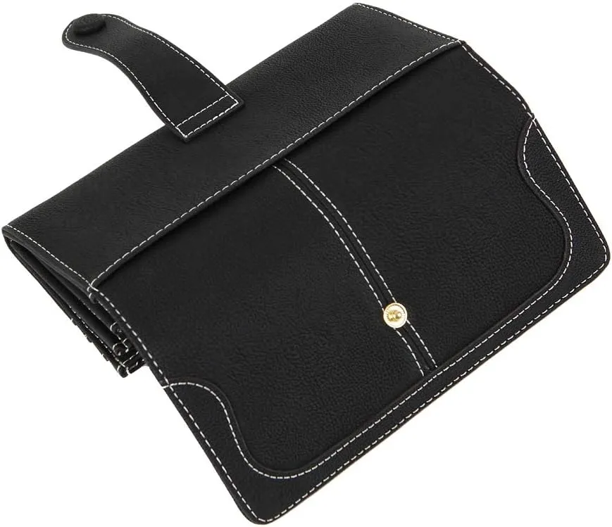 Women's Vegan Leather 17 Card Slots Card Holder Long Big Bifold Wallet