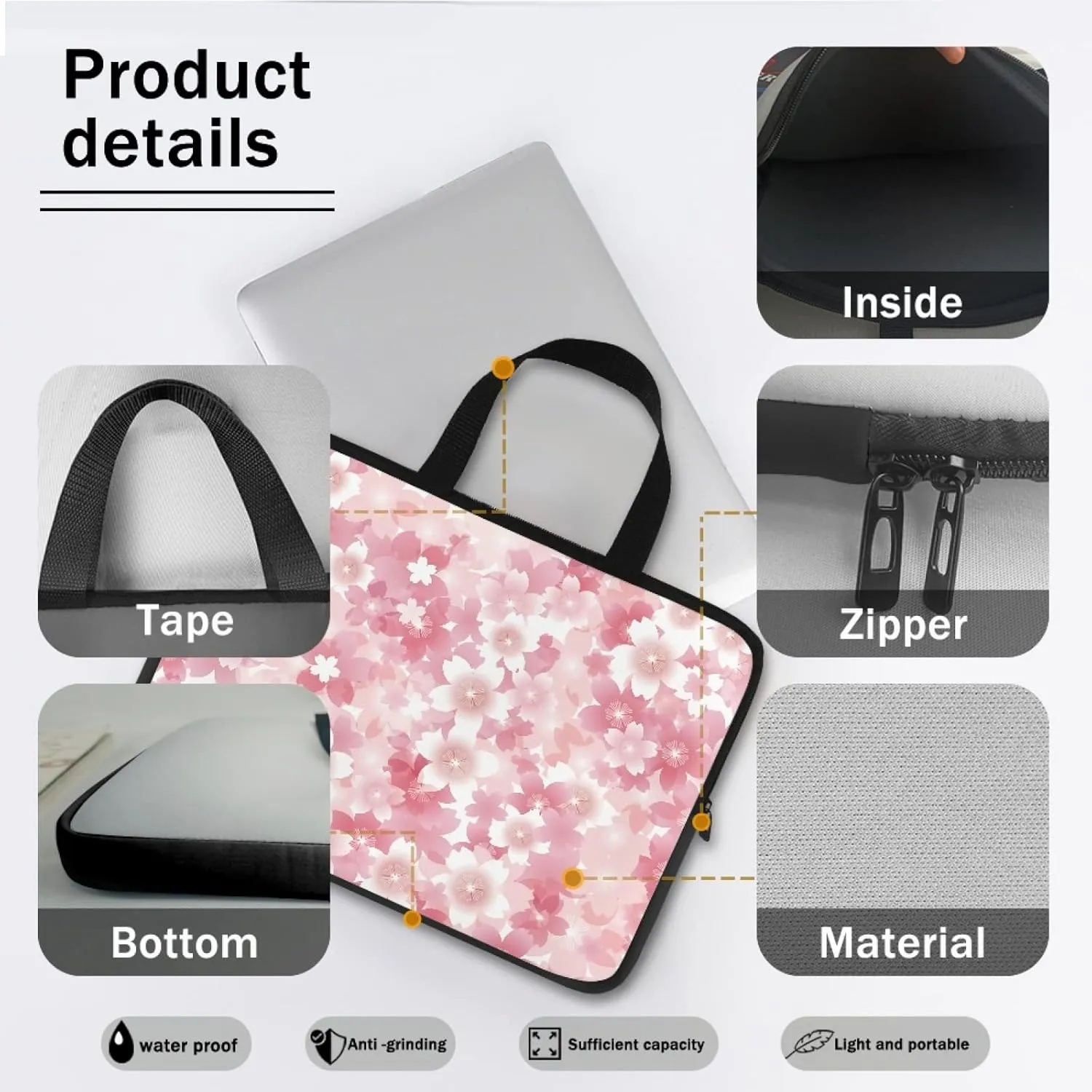 Yzaoxia Laptop Bag for Women Laptop Case Netbook Computer Tablet PC Handle Case Slim Computer Bag Briefcase